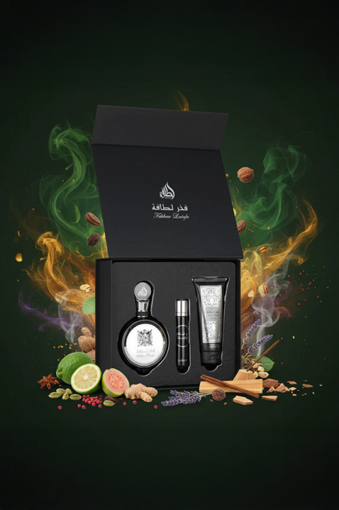 Zestaw arabski męski Lattafa Fakhar Men Edp 100 ml + Edp 12 ml + żel pod prysznic 100 mlIVET.PL - Modna odzież
