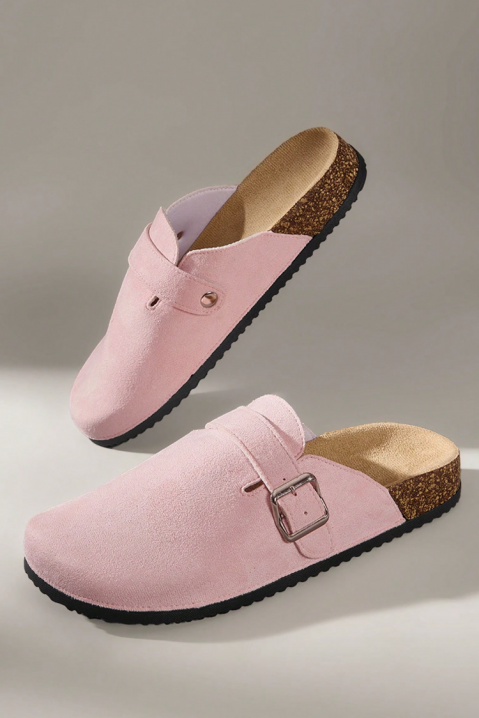 Damskie chodaki z klamrą CAMILSA PINK, Kolor : różowy, IVET.PL - Modna odzież
