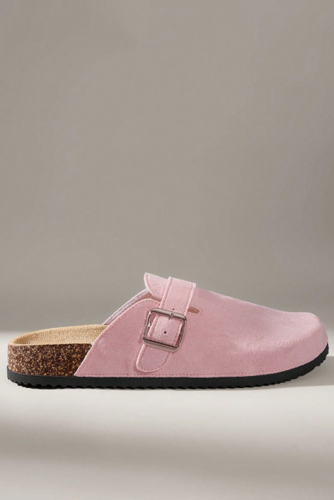 Damskie chodaki z klamrą CAMILSA PINK, Kolor : różowy, IVET.PL - Modna odzież