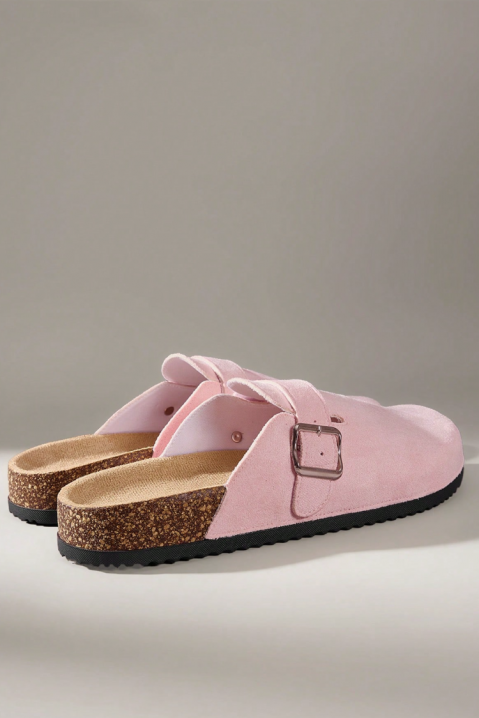 Damskie chodaki z klamrą CAMILSA PINK, Kolor : różowy, IVET.PL - Modna odzież