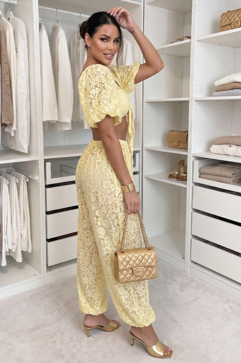 Elegancki koronkowy komplet damski ARAMONIA YELLOW, Kolor : żółty, IVET.PL - Modna odzież