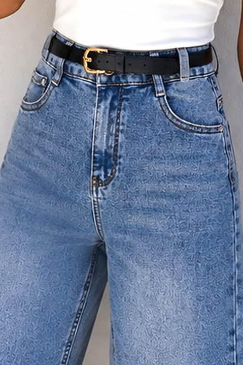 Damskie szorty jeansowe z wysokim stanem i luźnym krojem IVANIA, Kolor : denim, IVET.PL - Modna odzież