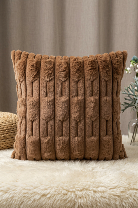 Dekoracyjna poszewka na poduszkę z reliefem MARLENZA BROWN 40x40 cm, Kolor : brązowy, IVET.PL - Modna odzież