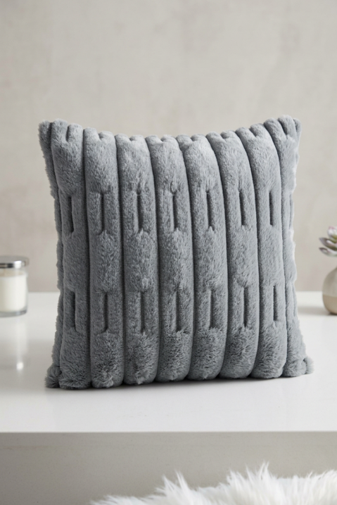 Dekoracyjna poszewka na poduszkę z reliefem MARLENZA GREY 40x40 cm, Kolor : szary, IVET.PL - Modna odzież