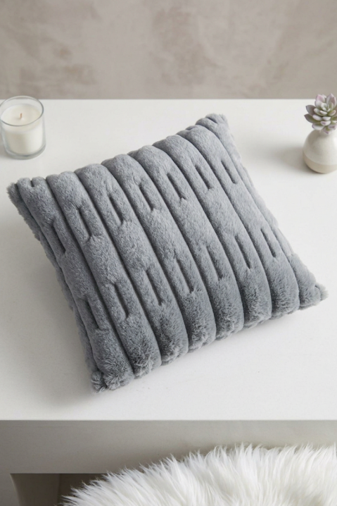 Dekoracyjna poszewka na poduszkę z reliefem MARLENZA GREY 40x40 cm, Kolor : szary, IVET.PL - Modna odzież