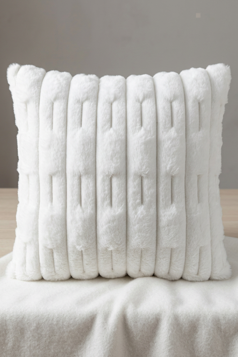 Dekoracyjna poszewka na poduszkę z reliefem MARLENZA WHITE 40x40 cm, Kolor : biały, IVET.PL - Modna odzież