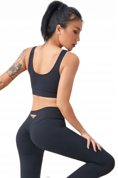 Damskie bawełniane legginsy sportowe z wysokim stanem i efektem modelującym BERLINARA, Kolor : czarny, IVET.PL - Modna odzież