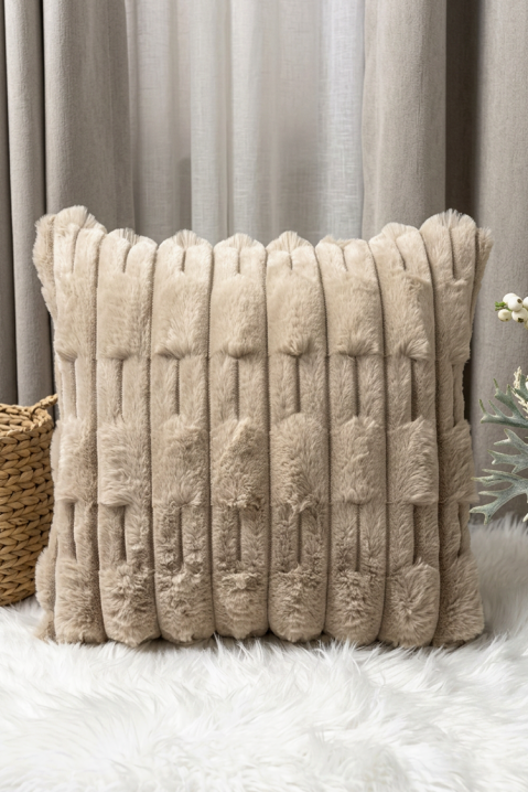 Dekoracyjna poszewka na poduszkę z reliefem MARLENZA BEIGE 40x40 cm, Kolor :  beżowy, IVET.PL - Modna odzież