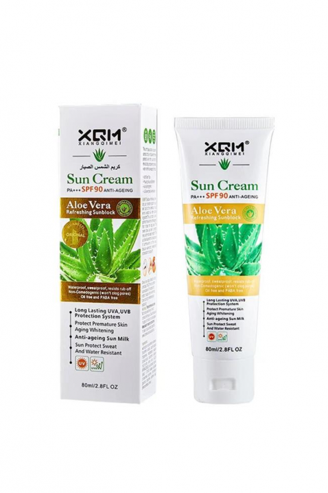 Odświeżający krem ​​przeciwsłoneczny z aloesem XQM Sun Protect SPF 90 - 80 mlIVET.PL - Modna odzież