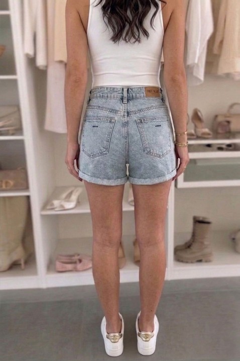 Spódniczka mini z jeansu z wysokim stanem CRENINA, Kolor : denim, IVET.PL - Modna odzież