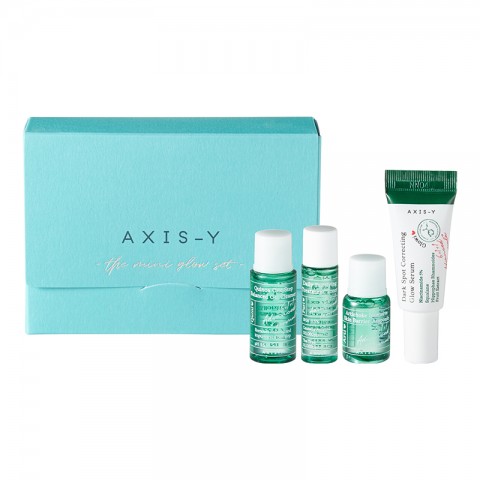 AXIS-Y The Mini Glow Set Cleanser 8 ml + Toner 5 ml + Ampoule 5 ml + Serum 5 ml + Gift Card + StickersIVET.PL - Modna odzież