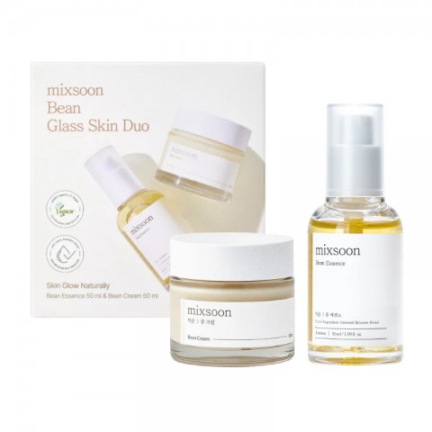 MIXSOON Bean Glass Skin Duo zestaw do pielęgnacji twarzy z ekstraktem z soi (Bean Essence 50 ml x 1 + Bean Cream 50 ml x 1)IVET.PL - Modna odzież