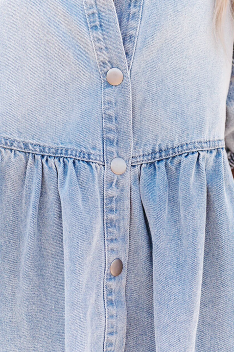 Letnia krótka sukienka jeansowa z guzikami na całej powierzchni OLBIA, Kolor : denim, IVET.PL - Modna odzież