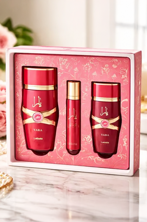Zestaw damski arabski Lattafa Yara Candy Edp 100 ml + 12 ml Edp + Mgiełka do włosów 50 mlIVET.PL - Modna odzież