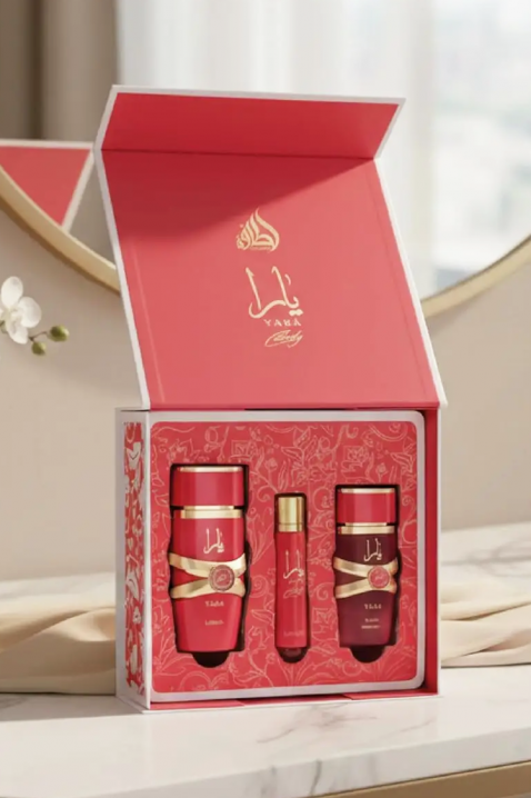 Zestaw damski arabski Lattafa Yara Candy Edp 100 ml + 12 ml Edp + Mgiełka do włosów 50 mlIVET.PL - Modna odzież