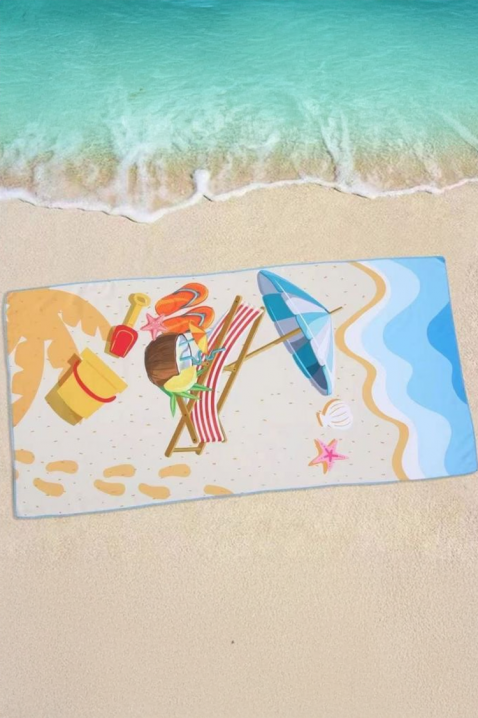 Ręcznik plażowy z morskim printem SELEBRINA 90×180 cm, Kolor : wielokolorowy, IVET.PL - Modna odzież
