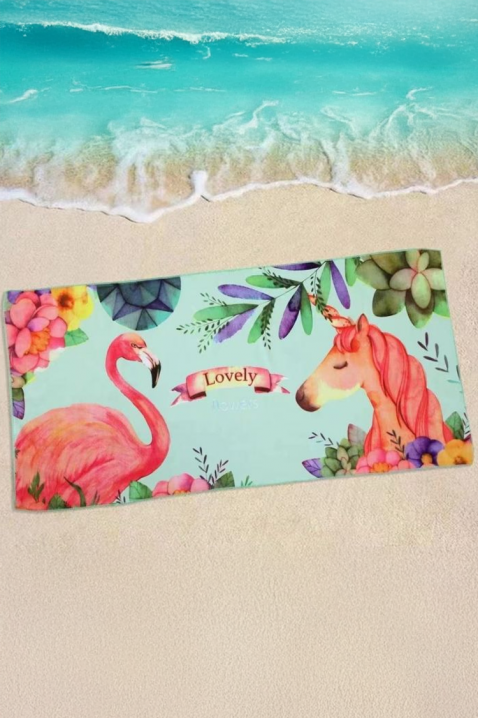 Ręcznik plażowy z tropikalnym printem TROPICANIA 90×180 cm, Kolor : wielokolorowy, IVET.PL - Modna odzież