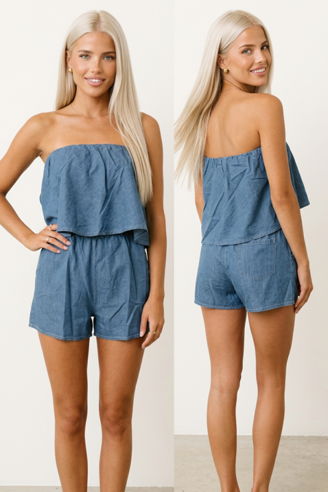 Damski komplet z lekkiego denimu o swobodnym kroju BRAVERY BLUE, Kolor : denim, IVET.PL - Modna odzież