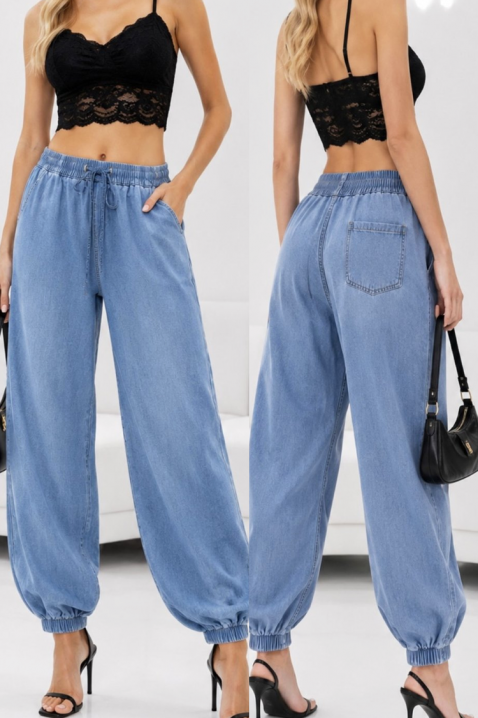 Stylowe dżinsowe joggery z elastycznym pasem i perfekcyjnym krojem LEMASIANA, Kolor : denim, IVET.PL - Modna odzież