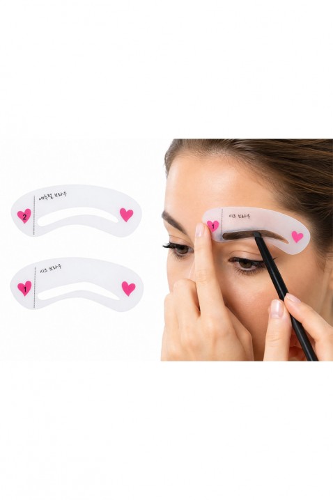 Zestaw do brwi – 2 szablony do precyzyjnego modelowania BROW SHAPE, Kolor : różowy, IVET.PL - Modna odzież
