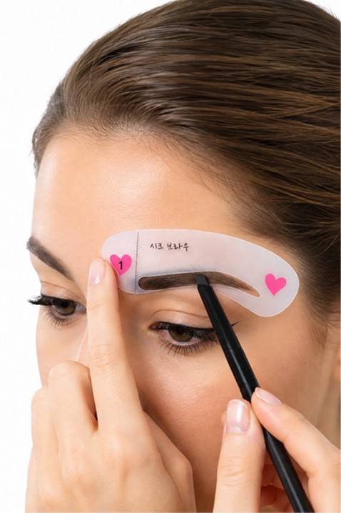 Zestaw do brwi – 2 szablony do precyzyjnego modelowania BROW SHAPE, Kolor : różowy, IVET.PL - Modna odzież