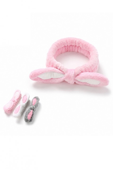 Pluszowa kosmetyczna opaska na włosy BENIATA PINK, Kolor : różowy, IVET.PL - Modna odzież