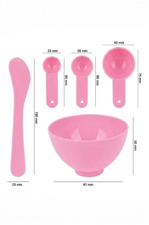 Zestaw do przygotowywania masek do twarzy DELVISA PINK, Kolor : chabrowy,różowy, IVET.PL - Modna odzież