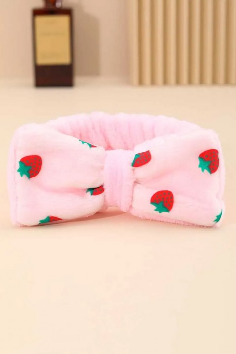 Kosmetyczna opaska do włosów z dekoracyjną kokardą MAGLERIA PINK, Kolor : różowy, IVET.PL - Modna odzież