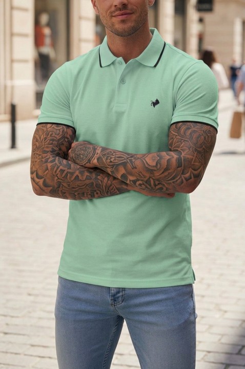 Męska koszulka polo MORIFO MINT, Kolor : miętowy, IVET.PL - Modna odzież