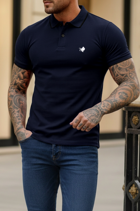 Męska koszulka polo MORIFO DARK BLUE, Kolor : granatowy, IVET.PL - Modna odzież