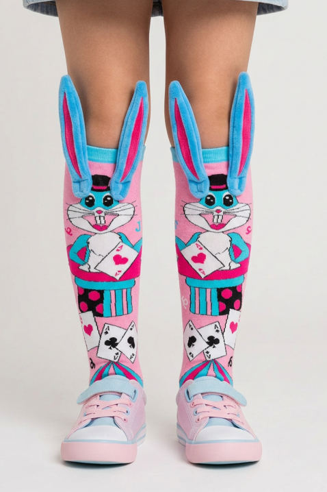 Dziecięce podkolanówki z 3D nadrukiem króliczka i miękkimi uszami MAGIC BUNNY, Kolor : wielokolorowy, IVET.PL - Modna odzież