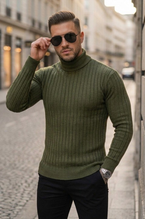 Golf RACHERO KHAKI, Kolor : khaki, IVET.PL - Modna odzież