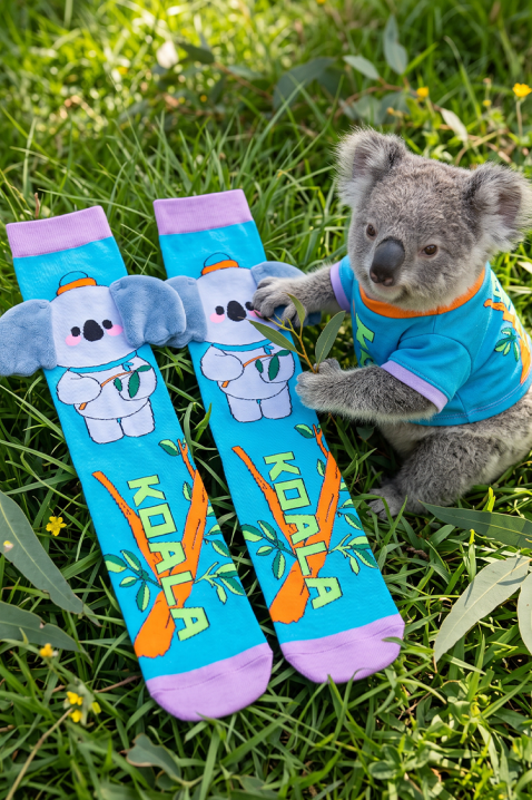 Dziecięce podkolanówki z 3D nadrukiem koali z miękkimi uszami HAPPY KOALA, Kolor : wielokolorowy, IVET.PL - Modna odzież