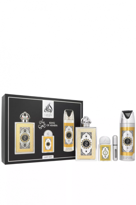 Męski arabski zestaw Lattafa King Of Arabia Edp 100 ml + Edp 20 ml + Dezodorant 200 mlIVET.PL - Modna odzież