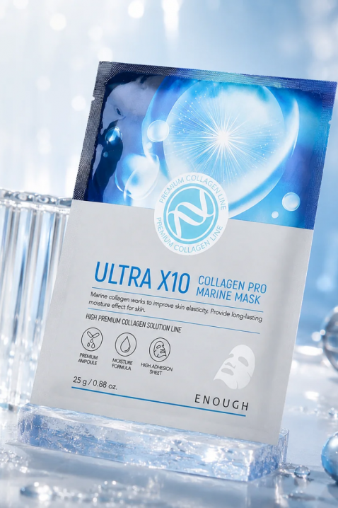 Enough Face sheet mask with collagen Ultra X10 Collagen Pro Marine Mask Pack, 1 pcsIVET.PL - Modna odzież