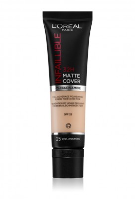 L’Oréal Paris Infallible 32H Matte Cover – podkład matujący, odcień 25 Rose