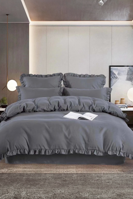 Kmplet pościeli CANVELA GREY 200x220 cm bawełna - 4 elementy