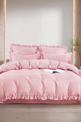 Komplet pościeli CANVELA PINK 200x220 bawełna - 4 elementy
