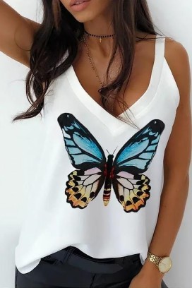 Top BUTTERFLANA WHITE