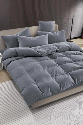 Komplet pościeli SOLPESA GREY 200x220 cm bawełna - 3 elementy
