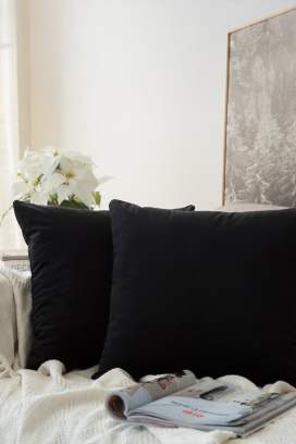 Poszewka na poduszkę FLOMEJA BLACK 40х40 cm