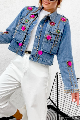 Kurtka jeansowa VELSONFA PINK