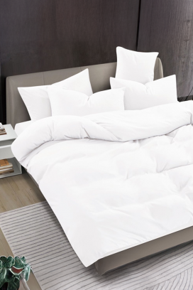 Komplet pościeli SOLPESA WHITE 160x200 cm bawełna - 3 elementy