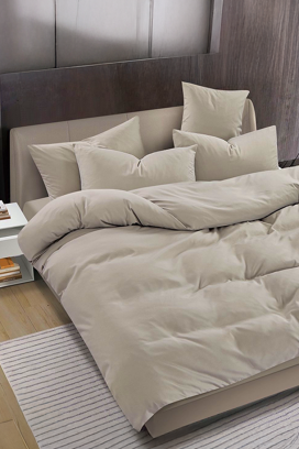 Komplet pościeli SOLPESA BEIGE 160x200 cm bawełna - 3 elementy