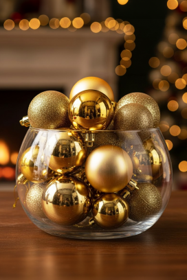Bombki choinkowe do dekoracji KIORDY GOLD - 24 szt.