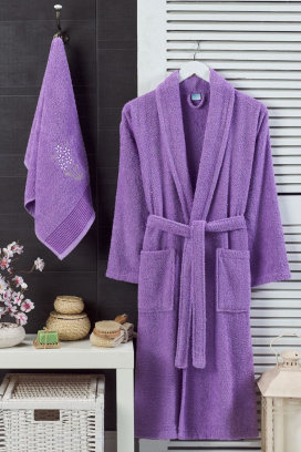 Szlafrok kąpielowy i ręcznik DRONEIFA LILA