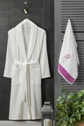 Szlafrok kąpielowy i ręcznik DRONEIFA WHITE