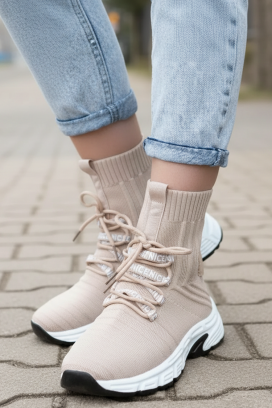 Buty skarpetkowe ZIBRANDA BEIGE