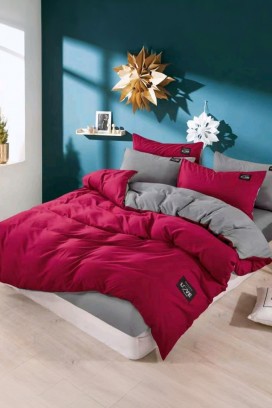 Komplet pościeli TRENILMY RED 160x220 cm bawełna - 3 elementy