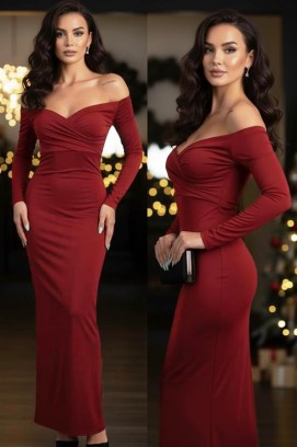 Sukienka NABLINDA BORDO